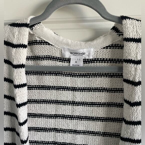Workshop Black & White stripe cardigan sweater - Picture 5 of 6
